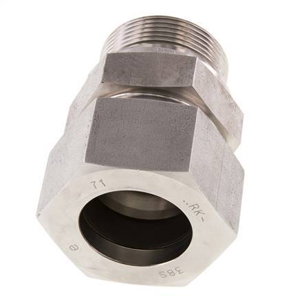 G 1 1/2'' Male x 38S Stainless steel Straight Cutting Ring with FKM Seal 315 Bar DIN 2353