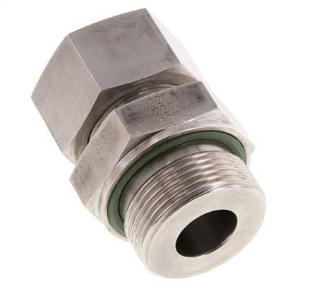 G 1 1/4'' Male x 25S Stainless steel Straight Cutting Ring with FKM Seal 400 Bar DIN 2353