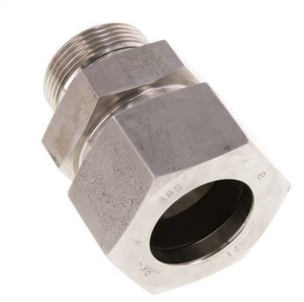 G 1 1/4'' Male x 38S Stainless steel Straight Cutting Ring with FKM Seal 315 Bar DIN 2353