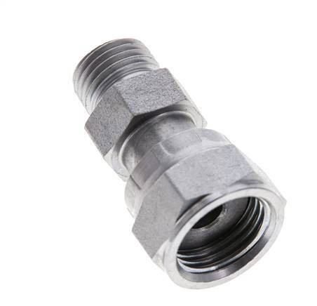 UN 11/16''-16 x UNF 9/16''-18 F/M Zinc plated Steel Reducing Adapter ORFS 630 Bar - Hydraulic