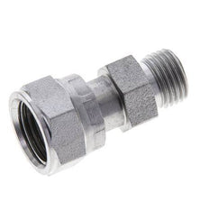 UN 11/16''-16 x UNF 9/16''-18 F/M Zinc plated Steel Reducing Adapter ORFS 630 Bar - Hydraulic