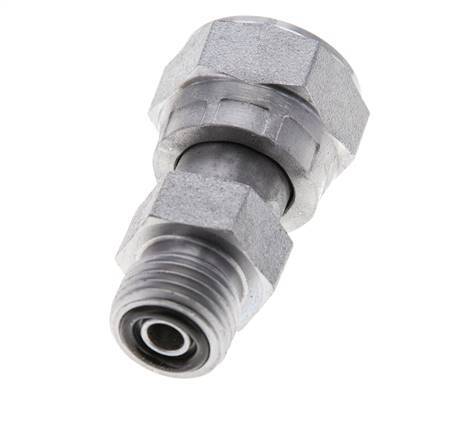 UN 11/16''-16 x UNF 9/16''-18 F/M Zinc plated Steel Reducing Adapter ORFS 630 Bar - Hydraulic