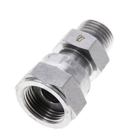 UN 13/16''-16 x UN 11/16''-16 F/M Zinc plated Steel Reducing Adapter ORFS 630 Bar - Hydraulic
