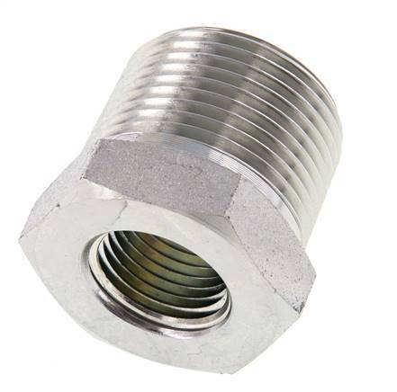 1'' NPT x 1/2'' NPT M/F Zinc plated Steel Reducing Ring 140 Bar - Hydraulic