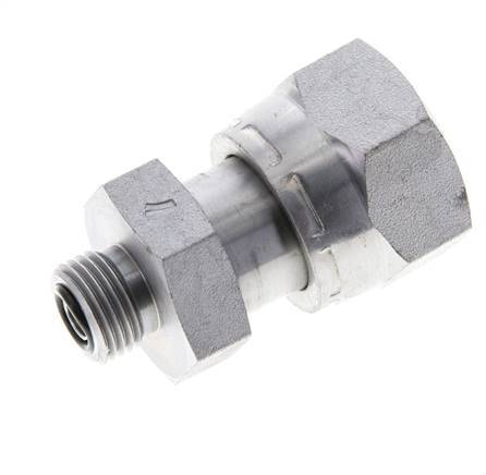 UN 1-3/16''-12 x UN 11/16''-16 F/M Zinc plated Steel Reducing Adapter ORFS 400 Bar - Hydraulic