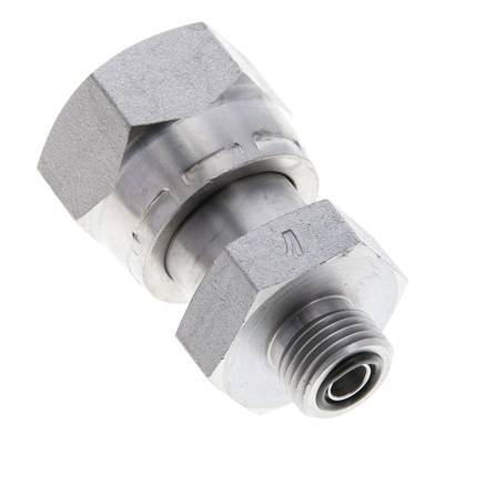 UN 1-3/16''-12 x UN 11/16''-16 F/M Zinc plated Steel Reducing Adapter ORFS 400 Bar - Hydraulic