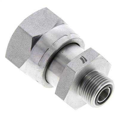 UN 1-7/16''-12 x UN 13/16''-16 F/M Zinc plated Steel Reducing Adapter ORFS 400 Bar - Hydraulic