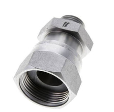 UN 1-7/16''-12 x UN 13/16''-16 F/M Zinc plated Steel Reducing Adapter ORFS 400 Bar - Hydraulic