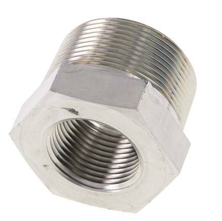 1 1/2'' NPT x 1'' NPT M/F Zinc plated Steel Reducing Ring 80 Bar - Hydraulic