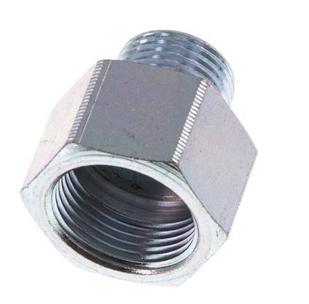 M18 x M22 M/F Zinc plated Steel Reducing Adapter 40 Bar - Hydraulic