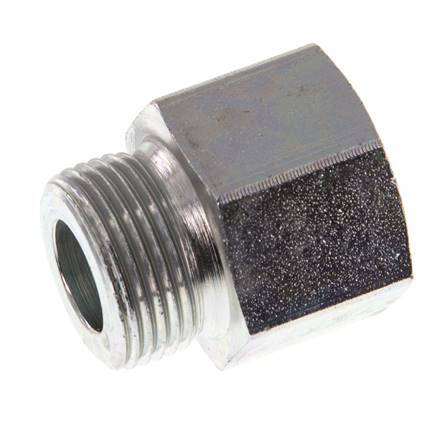 M22 x G 3/8'' M/F Zinc plated Steel Reducing Adapter 40 Bar - Hydraulic