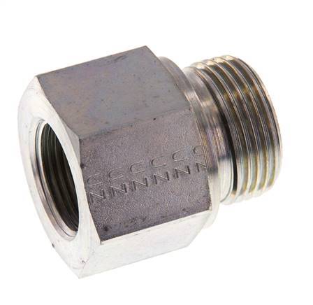 G 1'' x G 3/4'' M/F Zinc plated Steel Reducing Adapter 400 Bar - Hydraulic