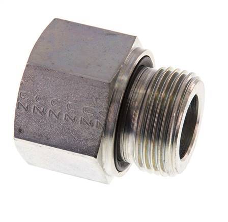 G 1'' x G 3/4'' M/F Zinc plated Steel Reducing Adapter 400 Bar - Hydraulic