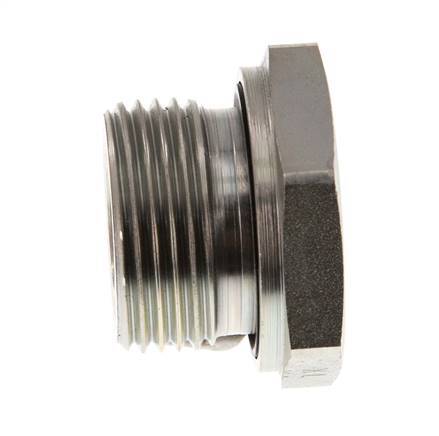 G 1'' x G 3/8'' M/F Zinc plated Steel Reducing Adapter 400 Bar - Hydraulic