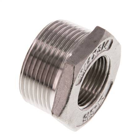 R 1 1/4'' x Rp 3/4'' M/F Stainless steel Reducing Ring 16 Bar