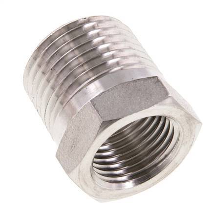 1/2'' NPT x 3/8'' NPT M/F Stainless steel Reducing Ring 210 Bar - Hydraulic