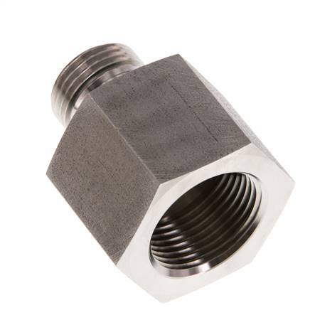 G 1/2'' x G 3/4'' M/F Stainless steel Reducing Adapter 400 Bar - Hydraulic