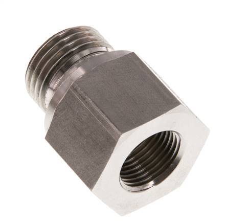 G 1/2'' x G 3/8'' M/F Stainless steel Reducing Adapter 630 Bar - Hydraulic