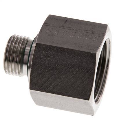 G 1/2'' x G 1'' M/F Stainless steel Reducing Adapter 400 Bar - Hydraulic