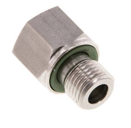G 1/4'' x G 1/8'' M/F Stainless steel Reducing Adapter 630 Bar - Hydraulic