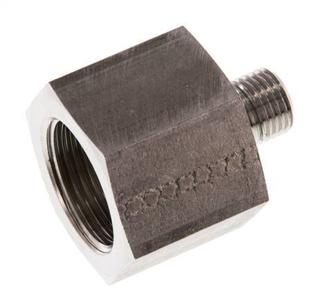 G 1/4'' x G 3/4'' M/F Stainless steel Reducing Adapter 630 Bar - Hydraulic