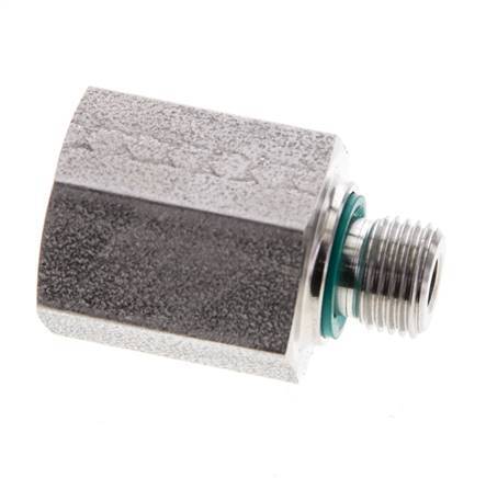 G 1/8'' x G 1/4'' M/F Stainless steel Reducing Adapter 630 Bar - Hydraulic