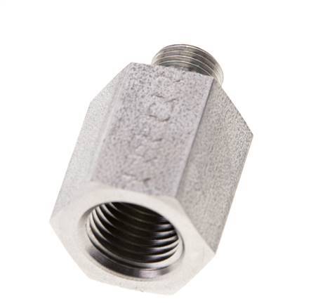 G 1/8'' x G 1/4'' M/F Stainless steel Reducing Adapter 630 Bar - Hydraulic
