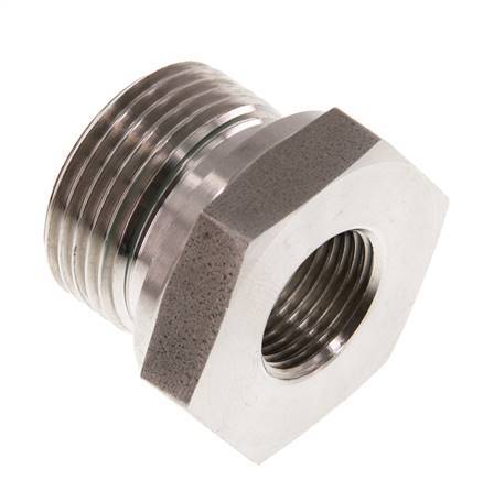 G 3/4'' x G 3/8'' M/F Stainless steel Reducing Adapter 400 Bar - Hydraulic