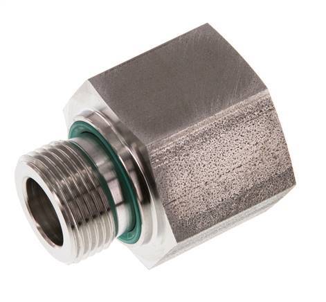 G 3/4'' x G 1'' M/F Stainless steel Reducing Adapter 400 Bar - Hydraulic