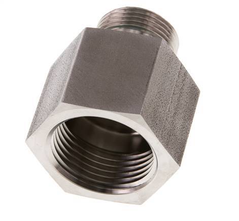 G 3/4'' x G 1'' M/F Stainless steel Reducing Adapter 400 Bar - Hydraulic