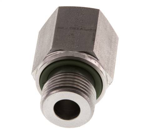 G 3/8'' x G 1/4'' M/F Stainless steel Reducing Adapter 630 Bar - Hydraulic