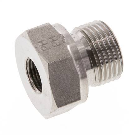 G 3/8'' x G 1/8'' M/F Stainless steel Reducing Adapter 630 Bar - Hydraulic