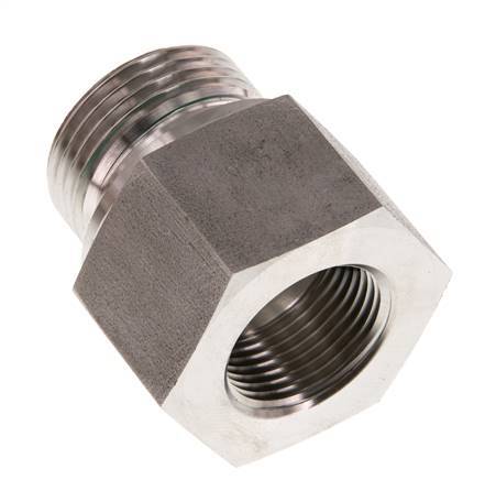 G 1'' x G 3/4'' M/F Stainless steel Reducing Adapter 400 Bar - Hydraulic