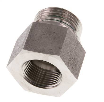 G 1'' x G 3/4'' M/F Stainless steel Reducing Adapter 400 Bar - Hydraulic