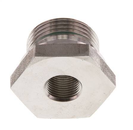 G 1'' x G 3/8'' M/F Stainless steel Reducing Adapter 400 Bar - Hydraulic