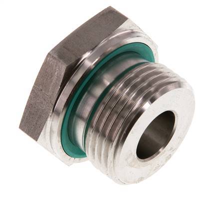 G 1'' x G 3/8'' M/F Stainless steel Reducing Adapter 400 Bar - Hydraulic
