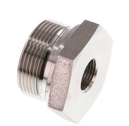 G 1 1/2'' x G 1/2'' M/F Stainless steel Reducing Adapter 315 Bar - Hydraulic