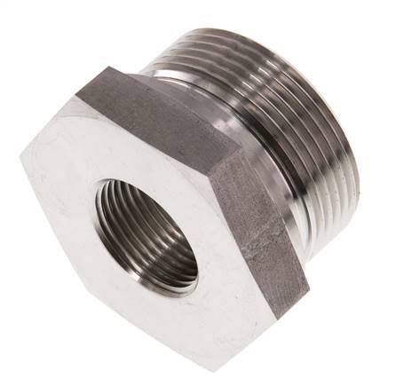 G 1 1/2'' x G 3/4'' M/F Stainless steel Reducing Adapter 315 Bar - Hydraulic
