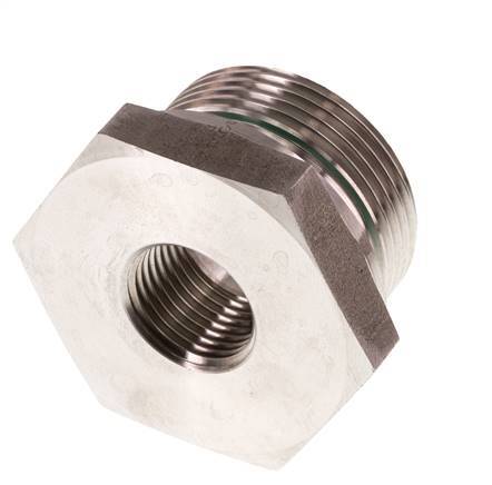 G 1 1/4'' x G 1/2'' M/F Stainless steel Reducing Adapter 400 Bar - Hydraulic