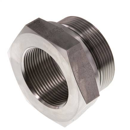 G 2'' x G 1 1/2'' M/F Stainless steel Reducing Adapter 250 Bar - Hydraulic
