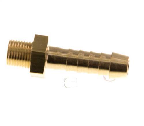 M8x0.75 Male x 6mm Brass Hose barb 16 Bar [5 Pieces]