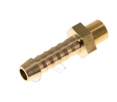 M8x0.75 Male x 6mm Brass Hose barb 16 Bar [5 Pieces]