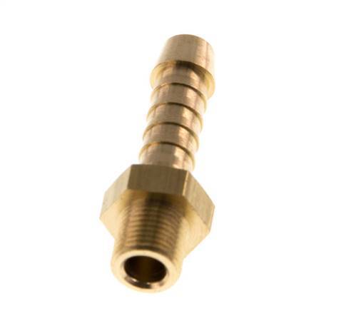 M8x0.75 Male x 6mm Brass Hose barb 16 Bar [5 Pieces]