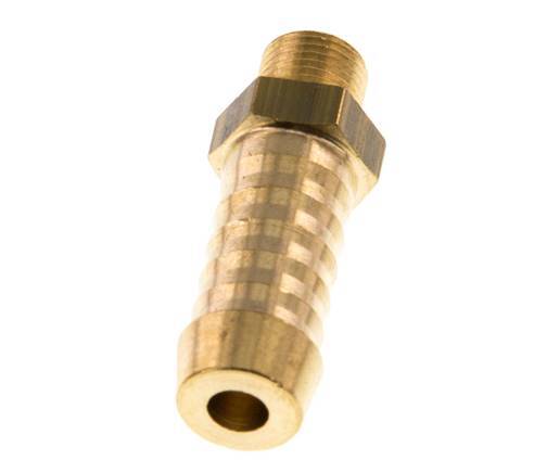 M8x0.75 Male x 9mm Brass Hose barb 16 Bar [5 Pieces]