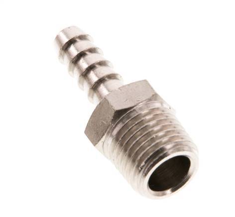 R 1/4'' Male x 6mm Nickel plated Brass Hose barb 16 Bar [5 Pieces]