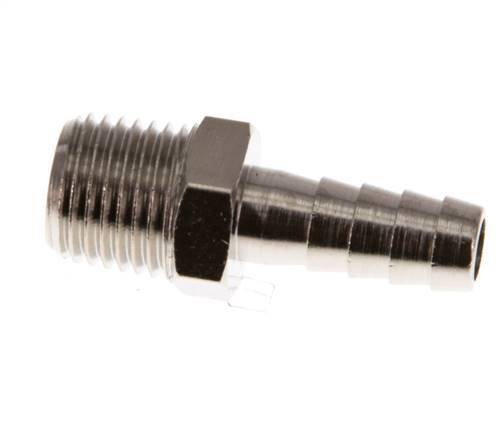 R 1/4'' Male x 8mm Nickel plated Brass Hose barb 16 Bar [5 Pieces]