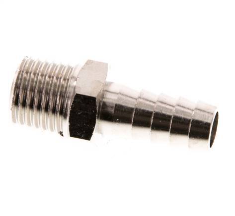 R 1/4'' Male x 9mm Nickel plated Brass Hose barb 16 Bar [5 Pieces]