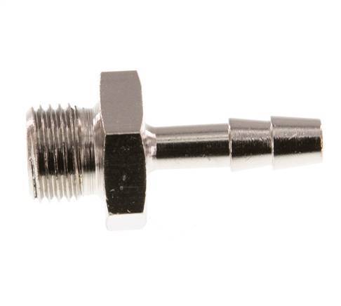 G 1/8'' Male x 4mm Nickel plated Brass Hose barb 16 Bar [5 Pieces]
