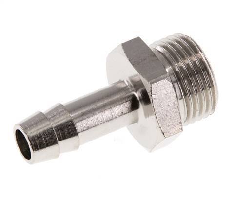 G 3/8'' Male x 8mm Nickel plated Brass Hose barb 16 Bar [5 Pieces]