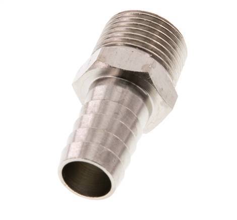 R 3/8'' Male x 12mm Nickel plated Brass Hose barb 16 Bar [5 Pieces]